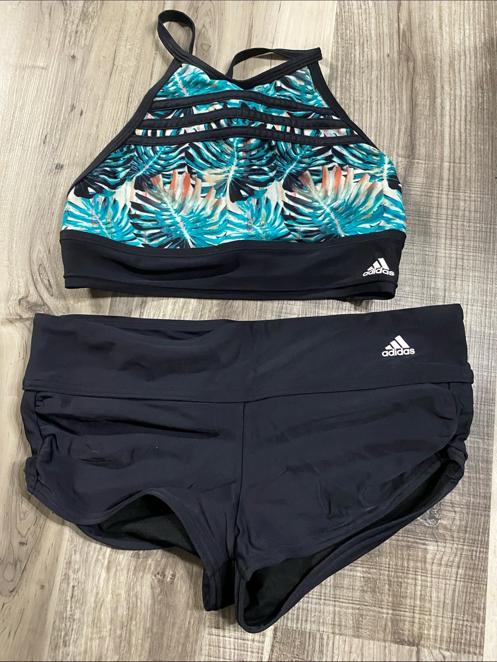 Adidas Swim Set Shorts and High Neck Top